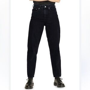 ASOS Highrise Black Mom Jeans Tall Cotton Size 26